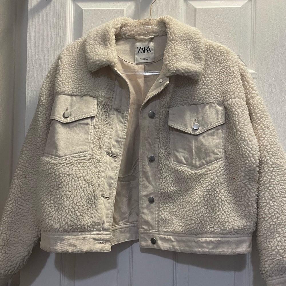 Zara Cream Teddy Jacket